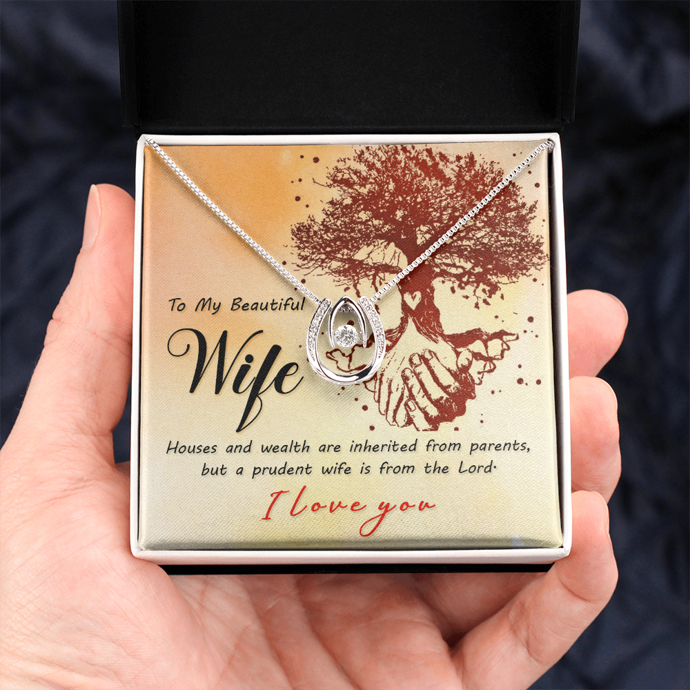 To My Beautiful Wife Gift From the Lord Lucky In Love Necklace