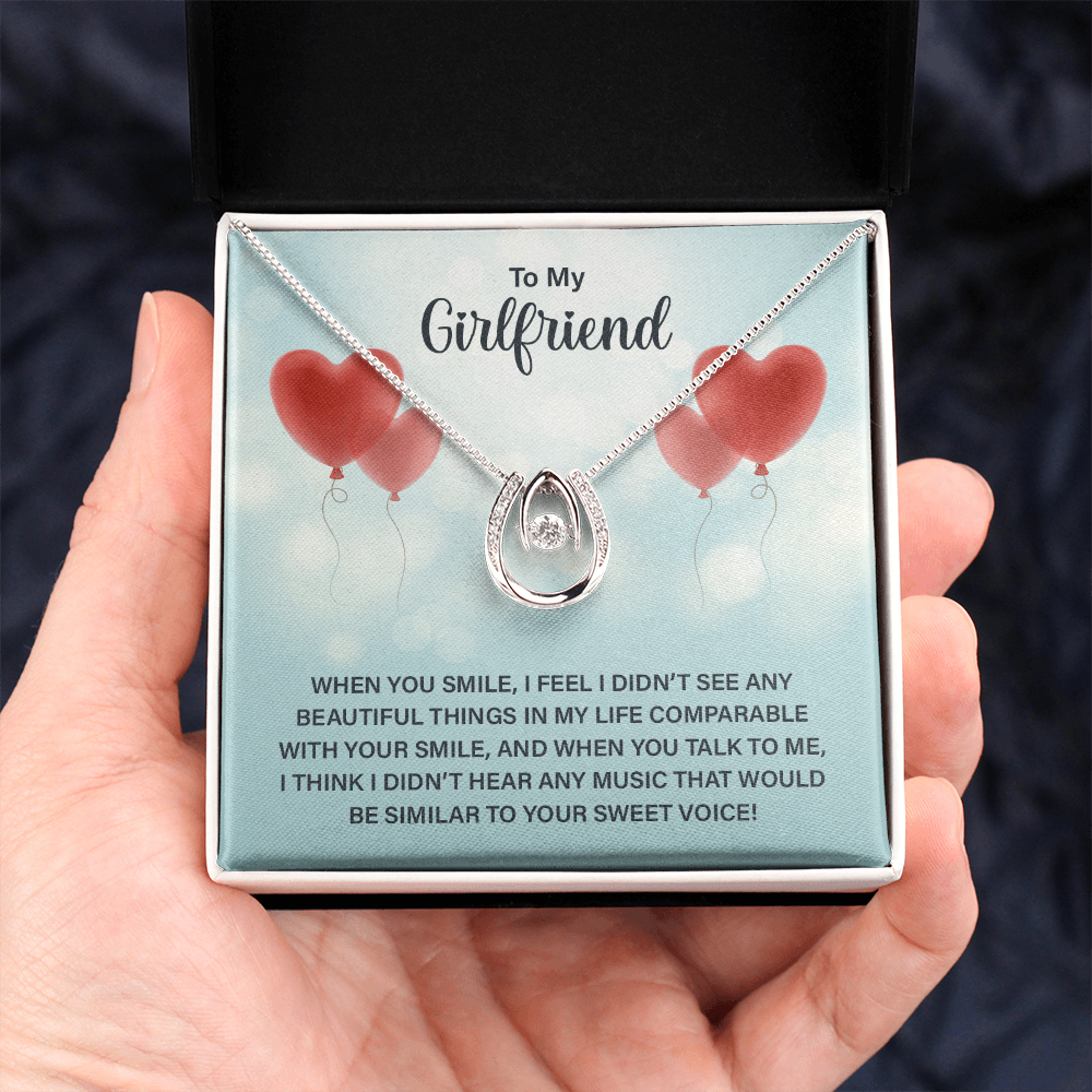 To My Girlfriend Sweet Smile Lucky In Love Necklace