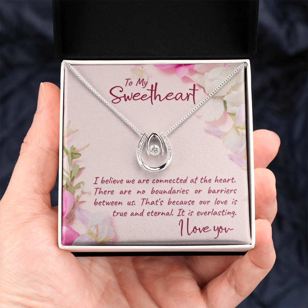 To My Sweetheart Connected at the Heart Lucky In Love Necklace