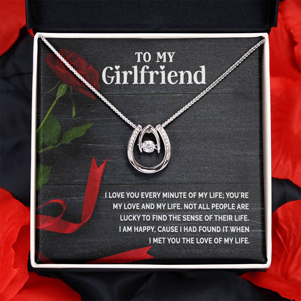 To My Girlfriend Love of My Life Lucky In Love Necklace