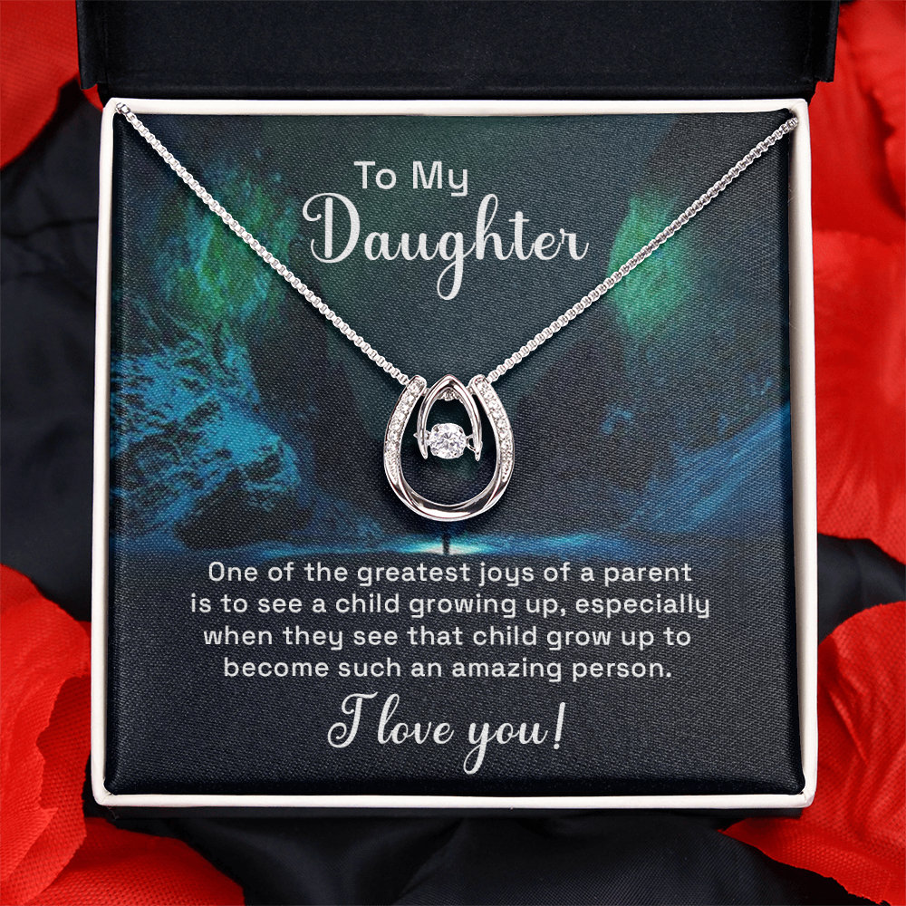 To My Daughter Amazing Person Lucky In Love Necklace