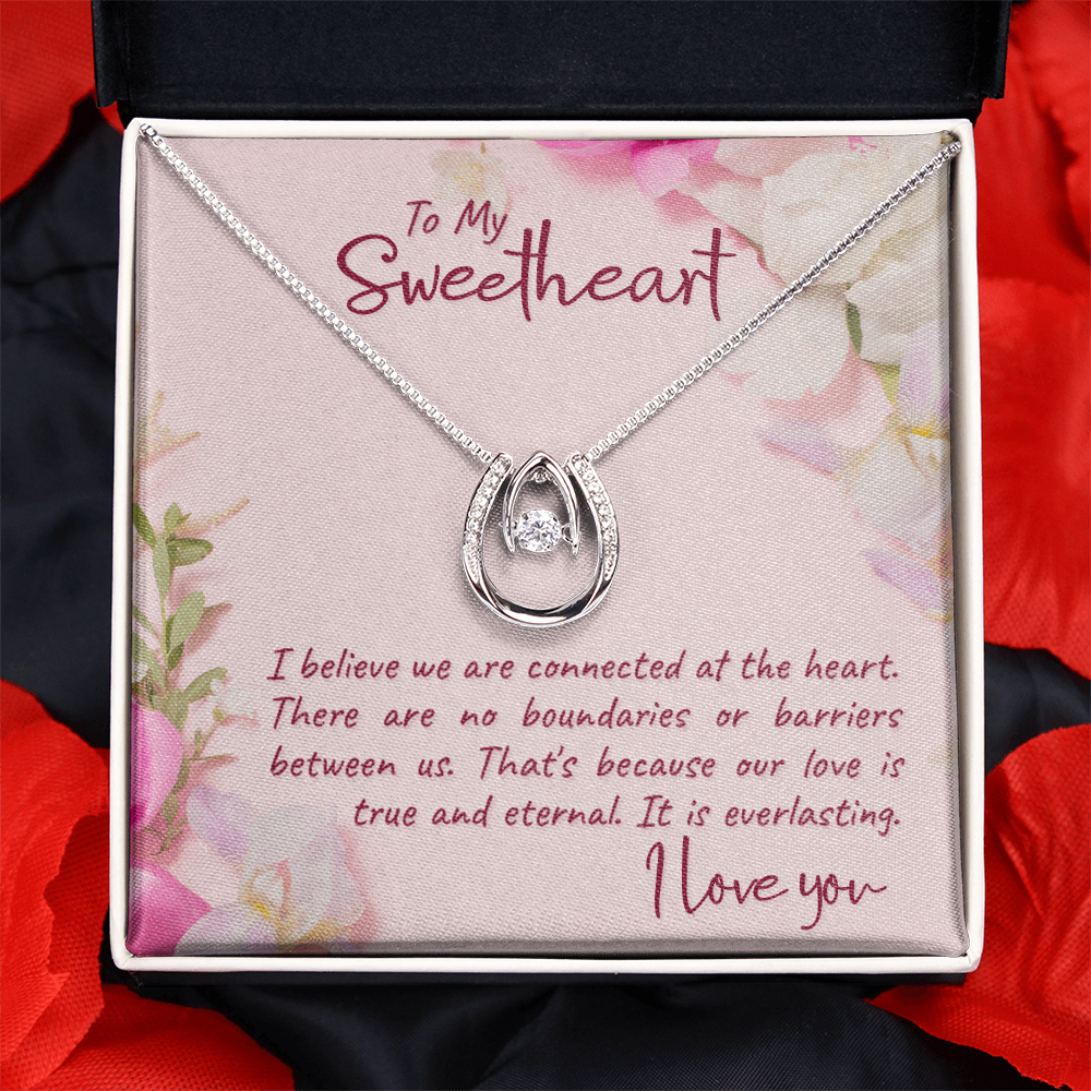 To My Sweetheart Connected at the Heart Lucky In Love Necklace