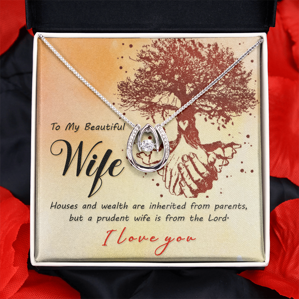 To My Beautiful Wife Gift From the Lord Lucky In Love Necklace