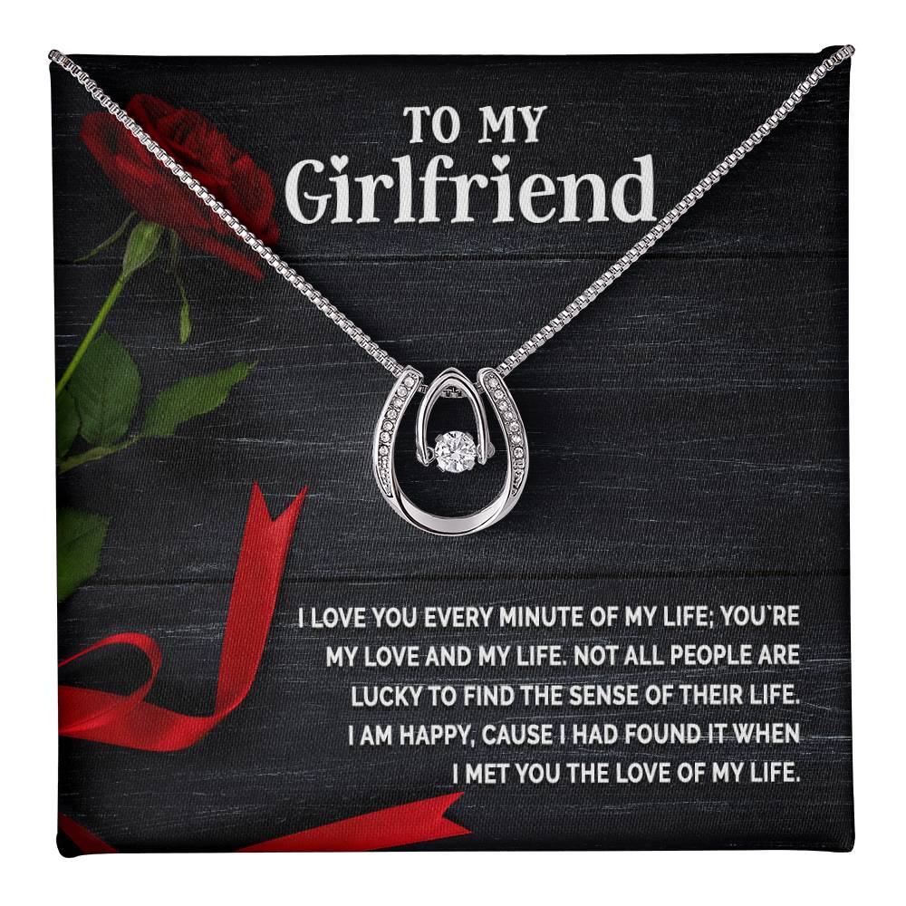 To My Girlfriend Love of My Life Lucky In Love Necklace