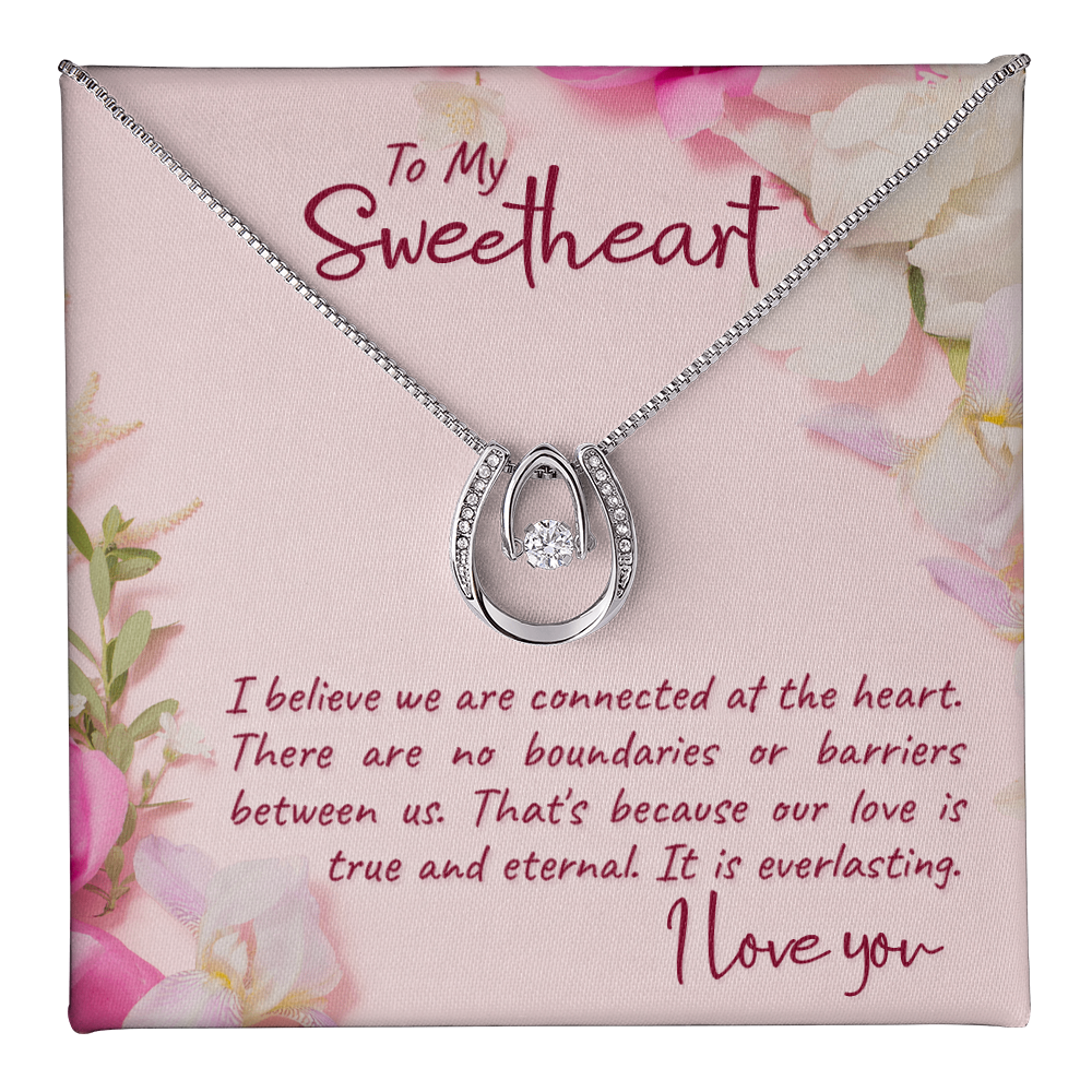 To My Sweetheart Connected at the Heart Lucky In Love Necklace