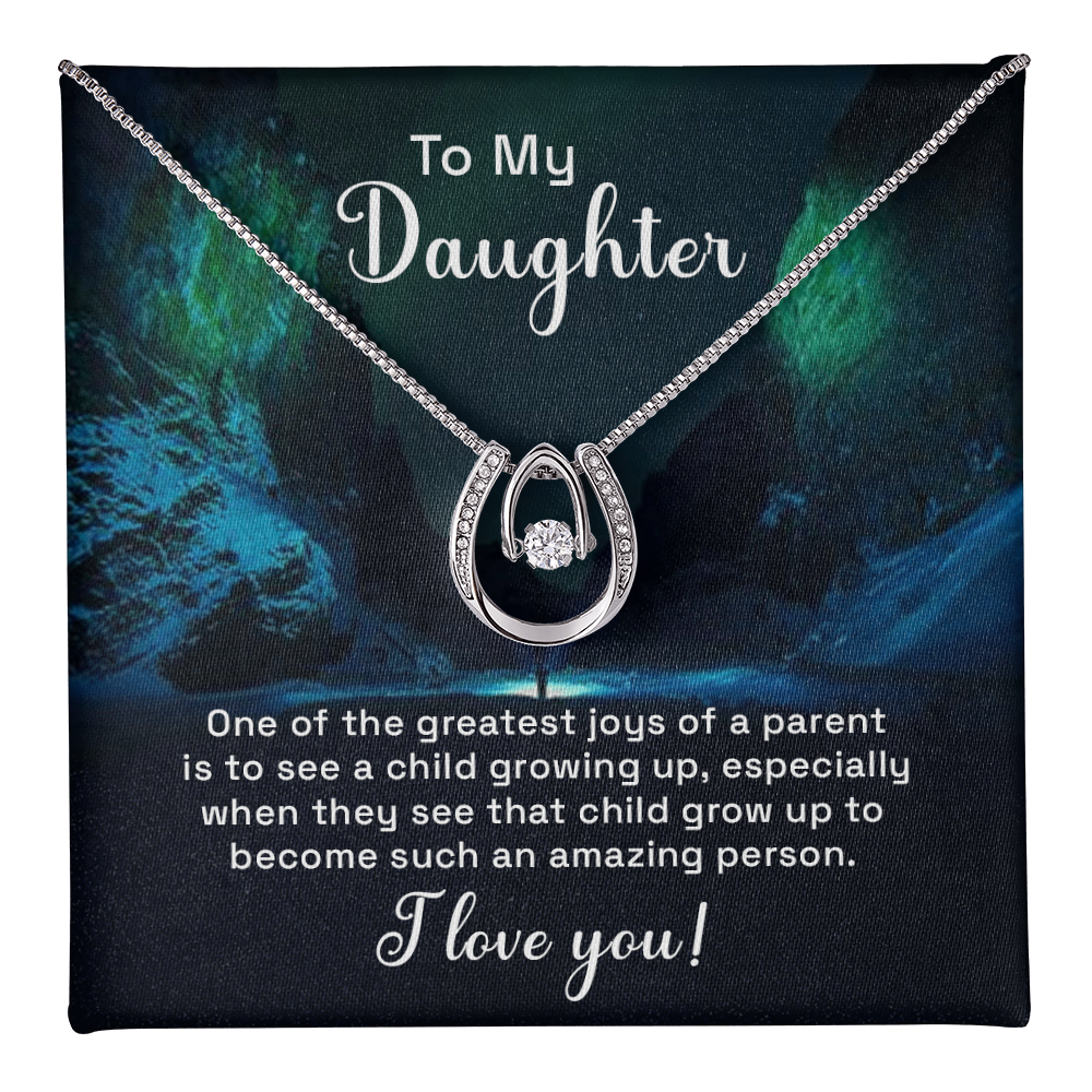 To My Daughter Amazing Person Lucky In Love Necklace