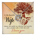 To My Beautiful Wife Gift From the Lord Lucky In Love Necklace