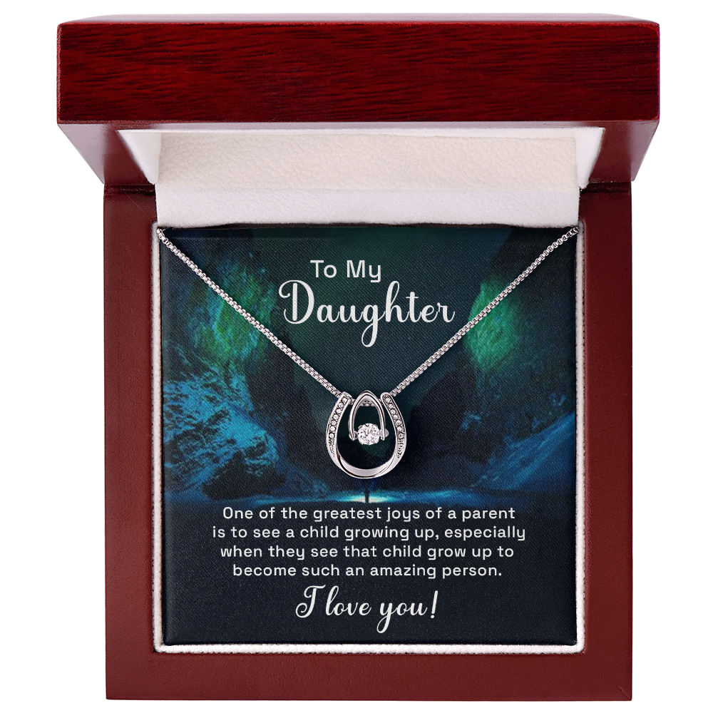 To My Daughter Amazing Person Lucky In Love Necklace