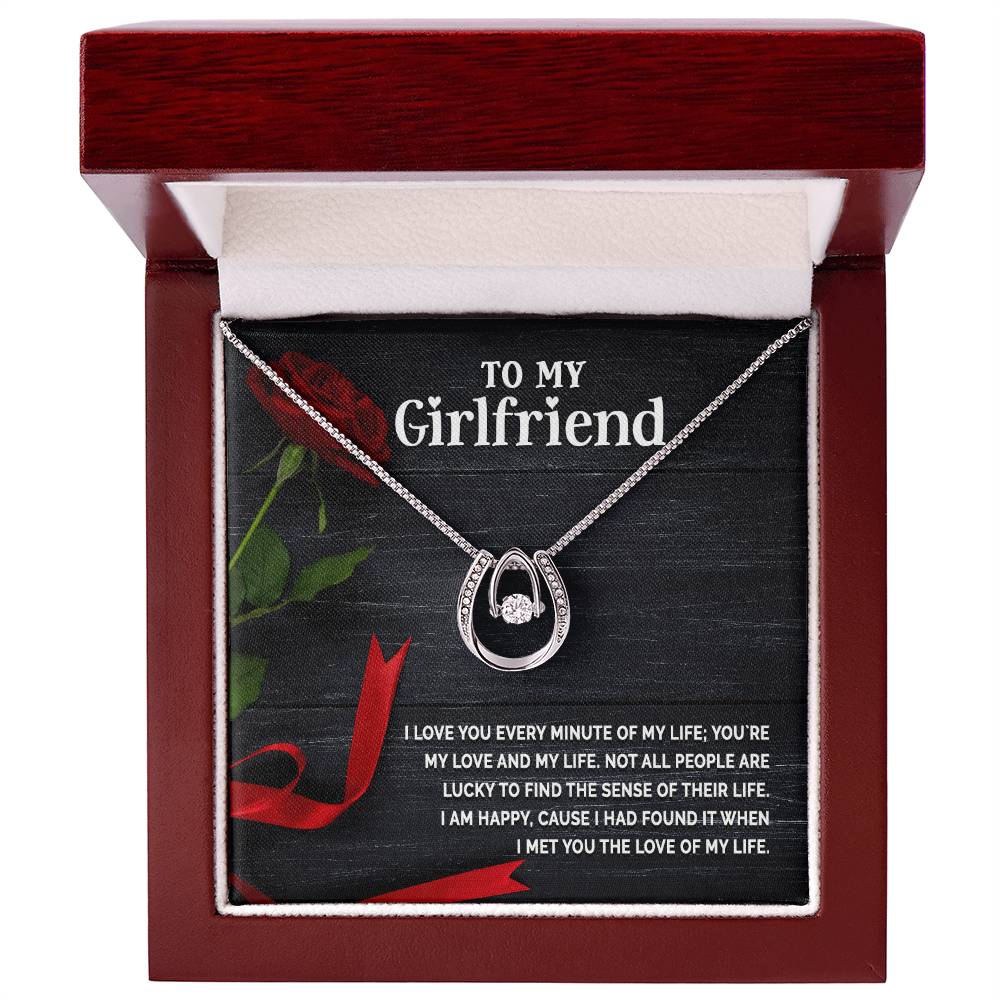 To My Girlfriend Love of My Life Lucky In Love Necklace
