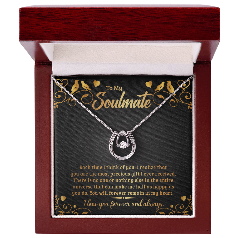 To My Soulmate Precious Gift Lucky In Love Necklace