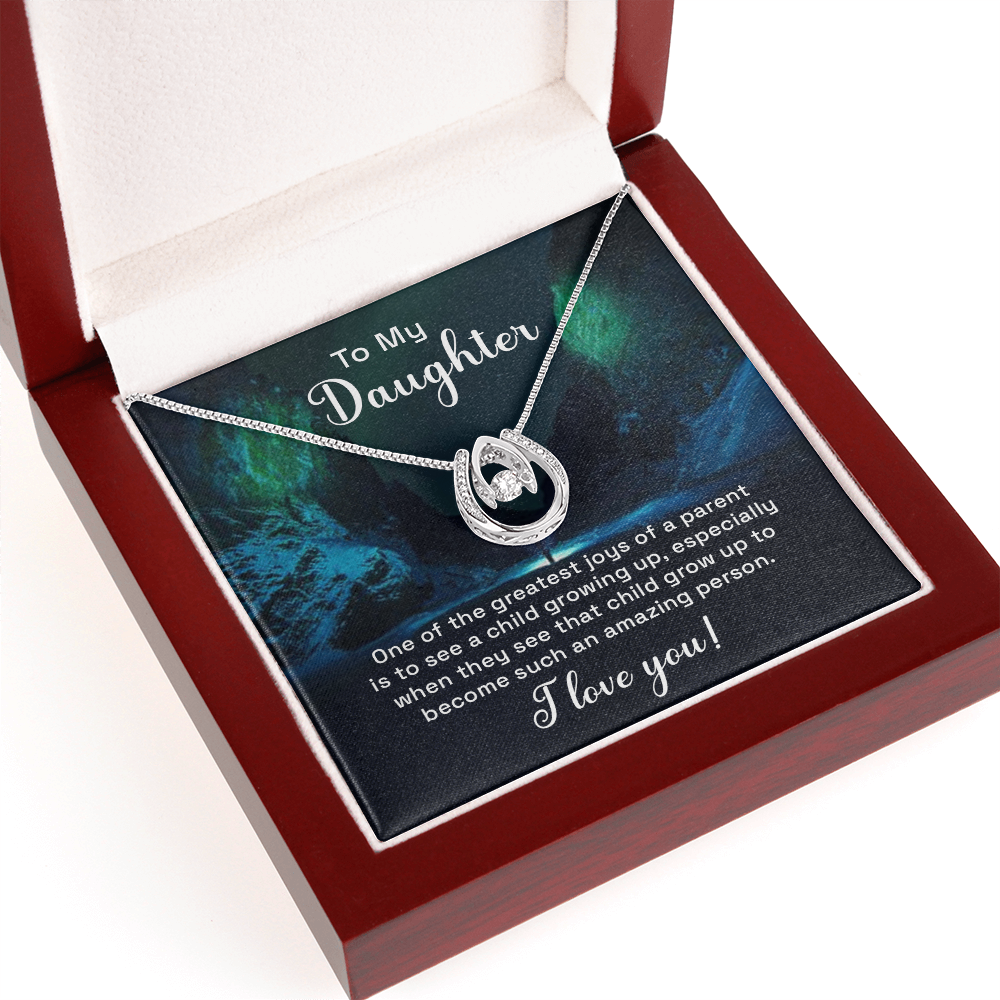 To My Daughter Amazing Person Lucky In Love Necklace