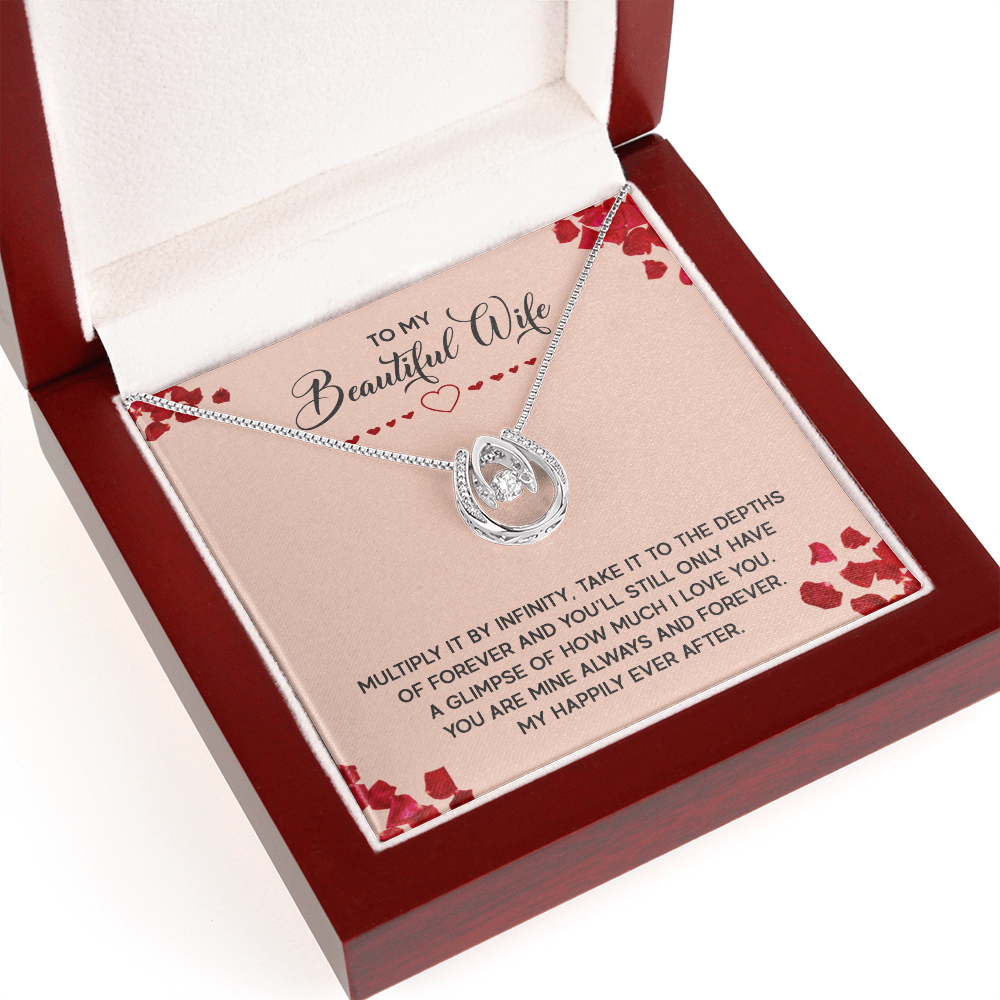To My Beautiful Wife Happily Ever After Lucky In Love Necklace