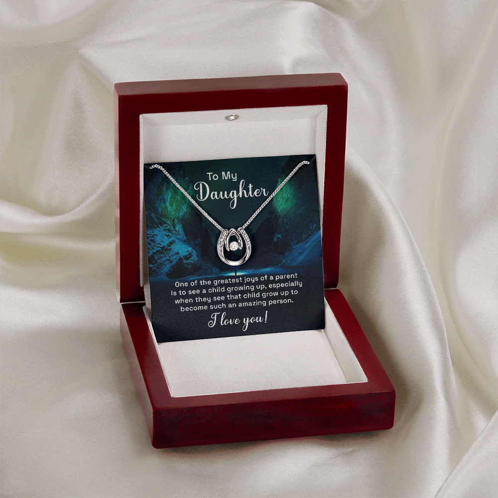 To My Daughter Amazing Person Lucky In Love Necklace