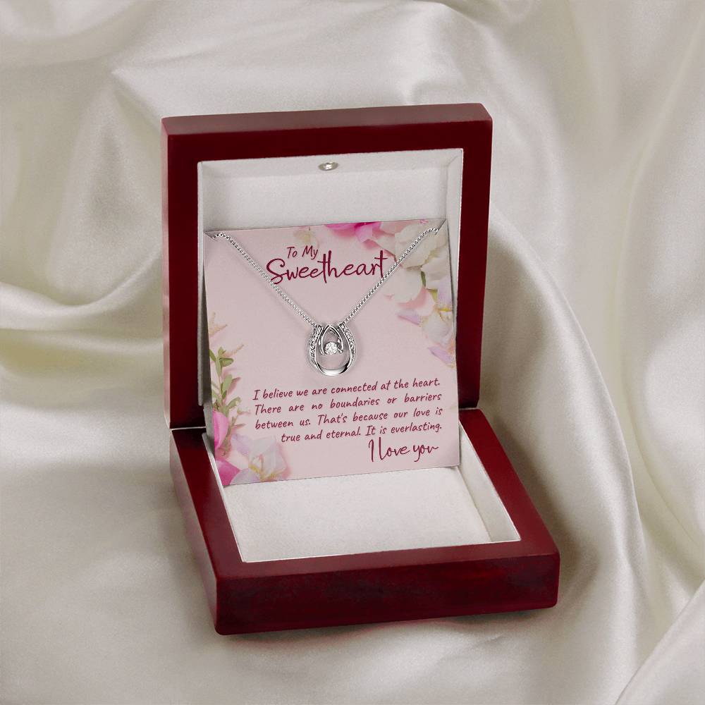 To My Sweetheart Connected at the Heart Lucky In Love Necklace