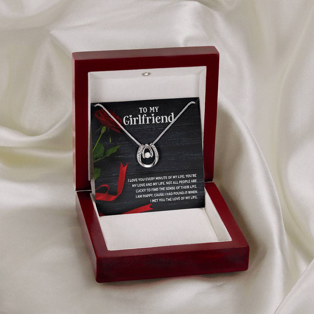 To My Girlfriend Love of My Life Lucky In Love Necklace