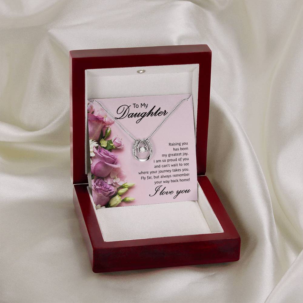 To My Daughter Greatest Joy Lucky In Love Necklace