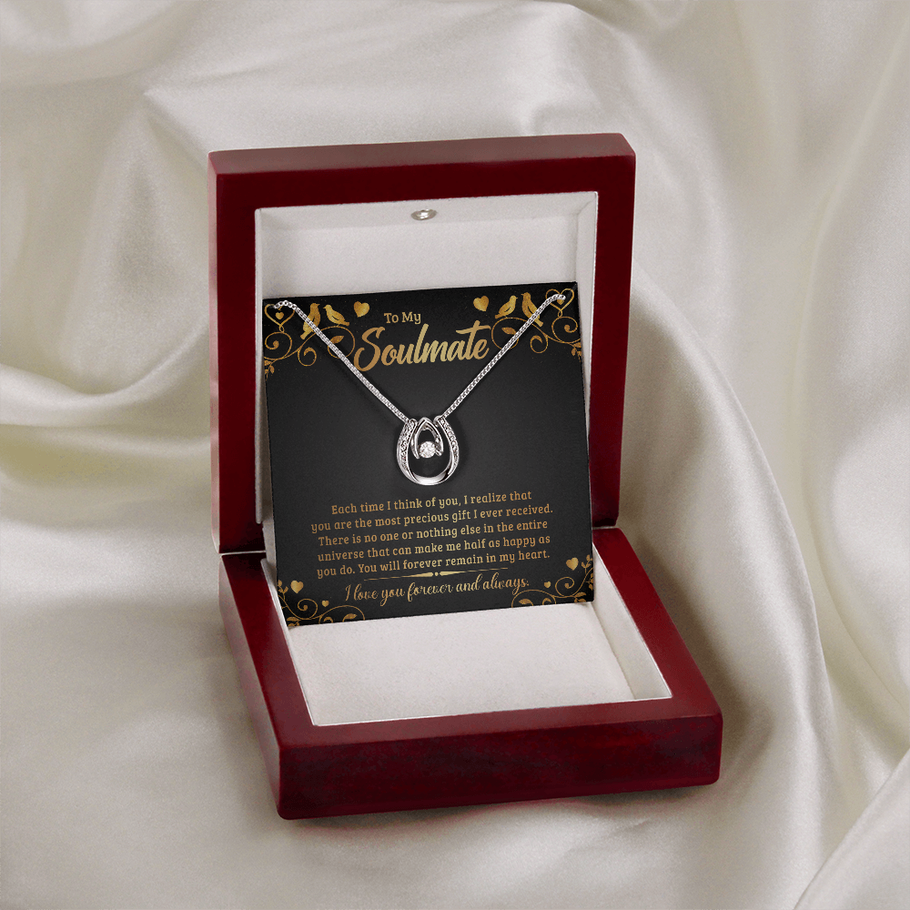 To My Soulmate Precious Gift Lucky In Love Necklace