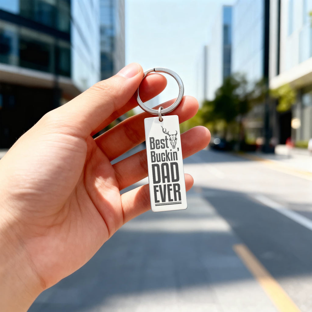 Best Buckin’ Dad Ever – Engraved Keychain