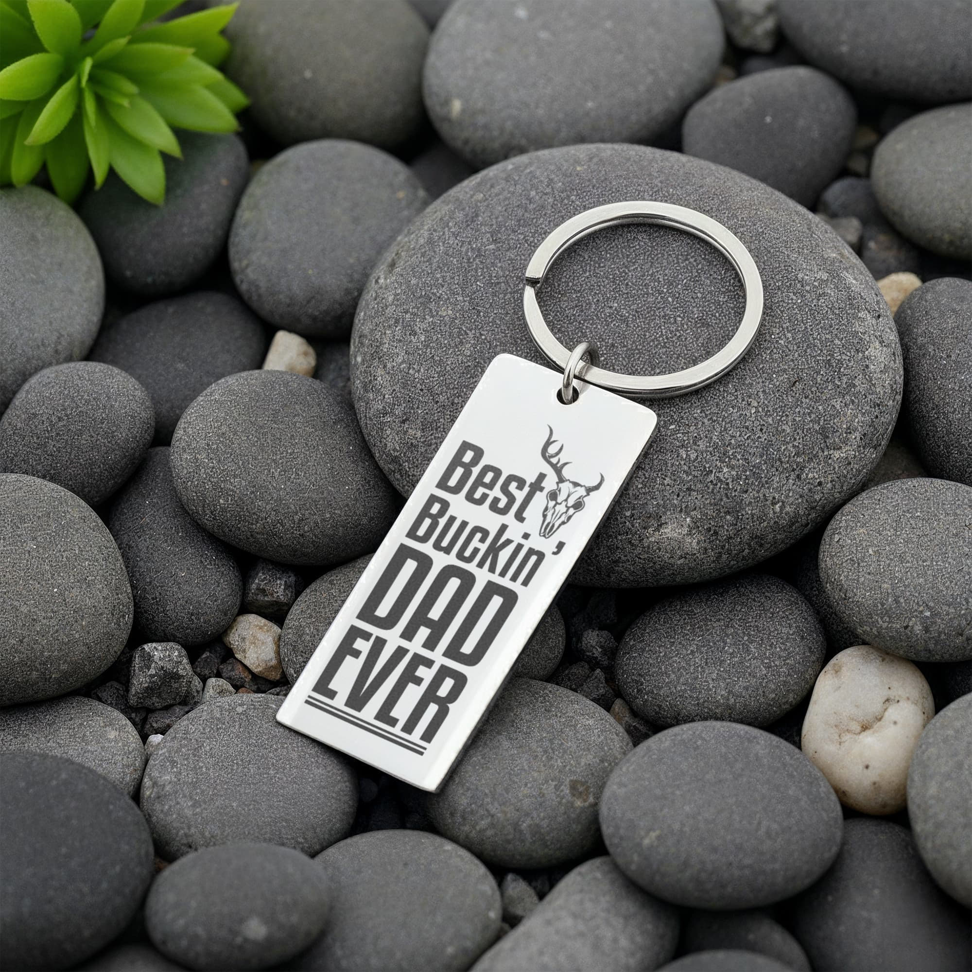 Best Buckin’ Dad Ever – Engraved Keychain