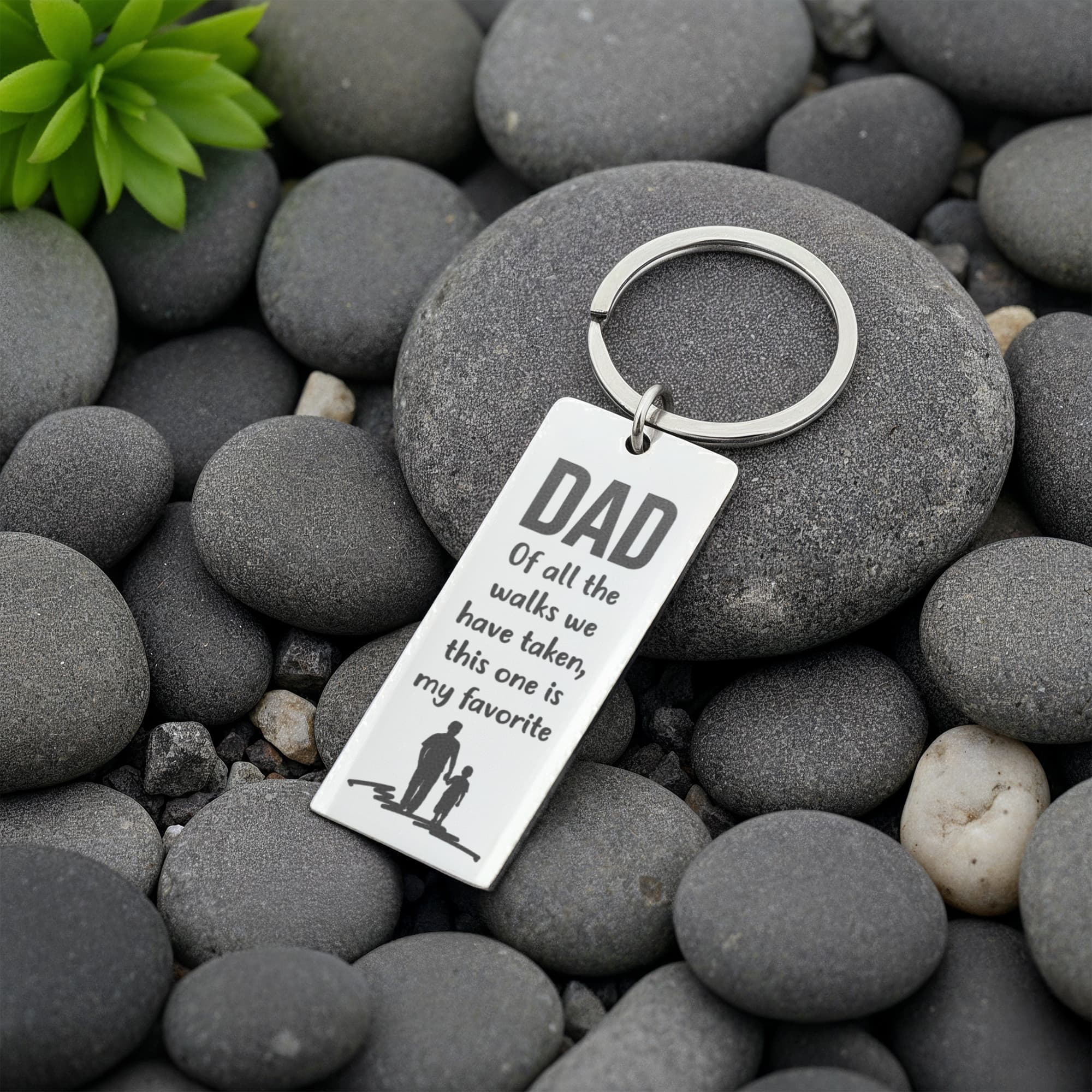 Dad – Of All the Walks We’ve Taken Engraved Keychain