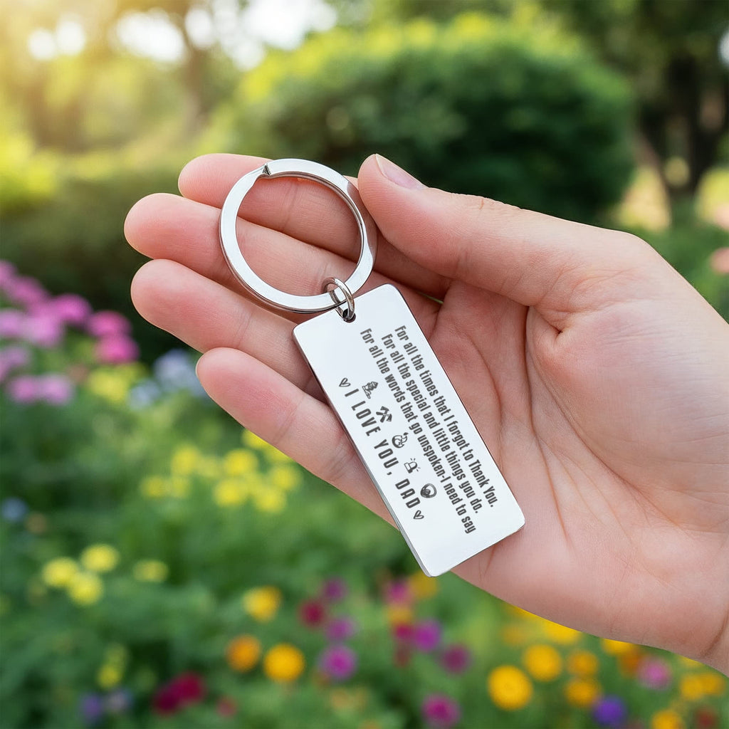 I Love You Dad – Thank You Engraved Keychain