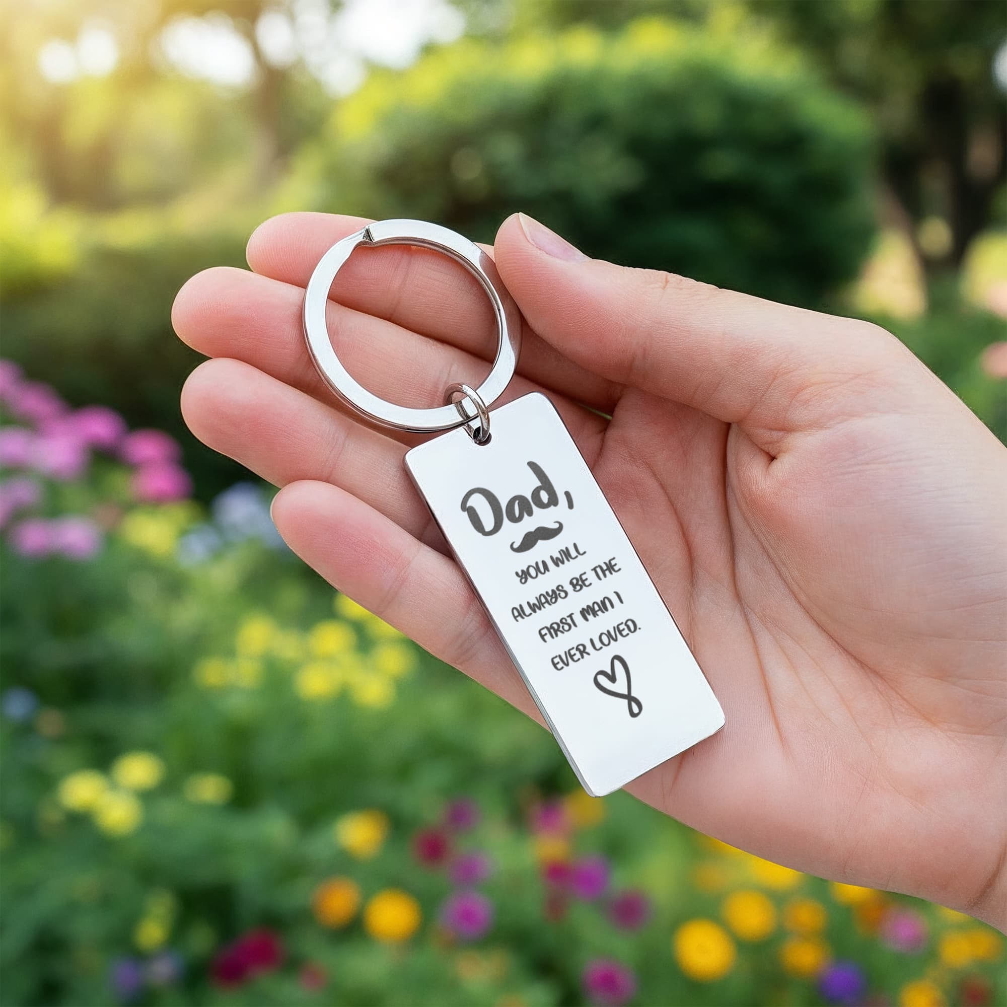 Dear Dad – You Will Always Be My King Engraved Keychain