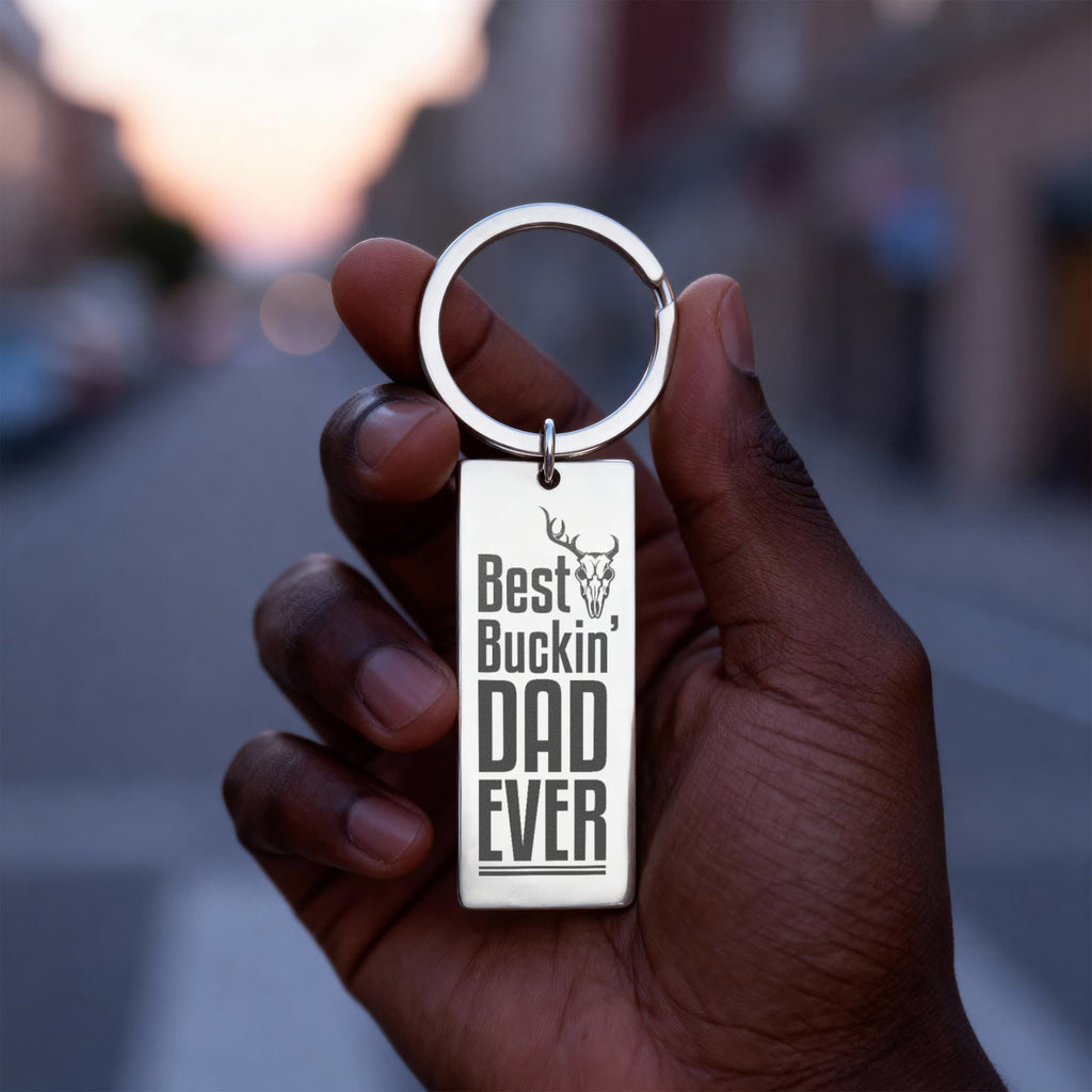 Best Buckin’ Dad Ever – Engraved Keychain