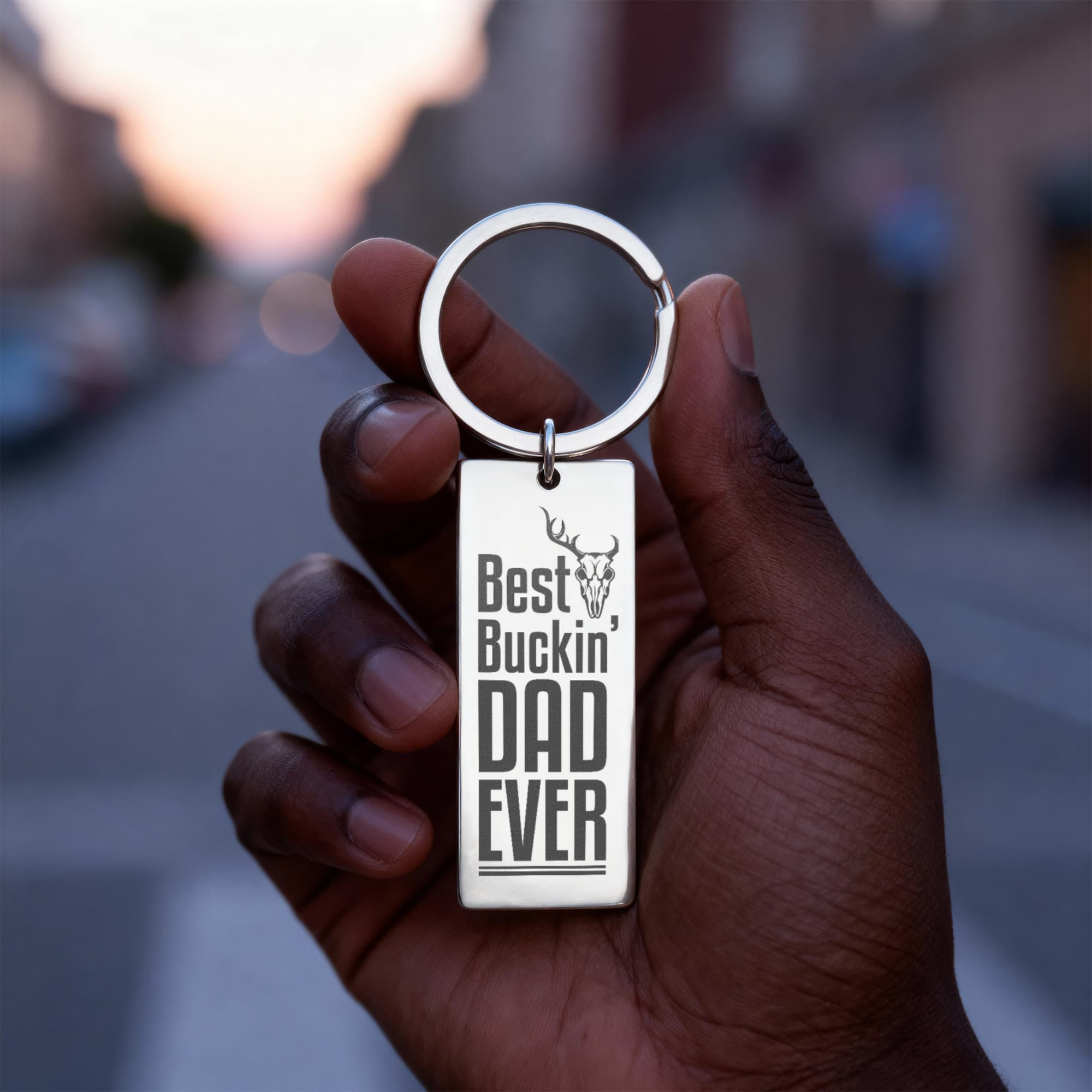 Best Buckin’ Dad Ever – Engraved Keychain