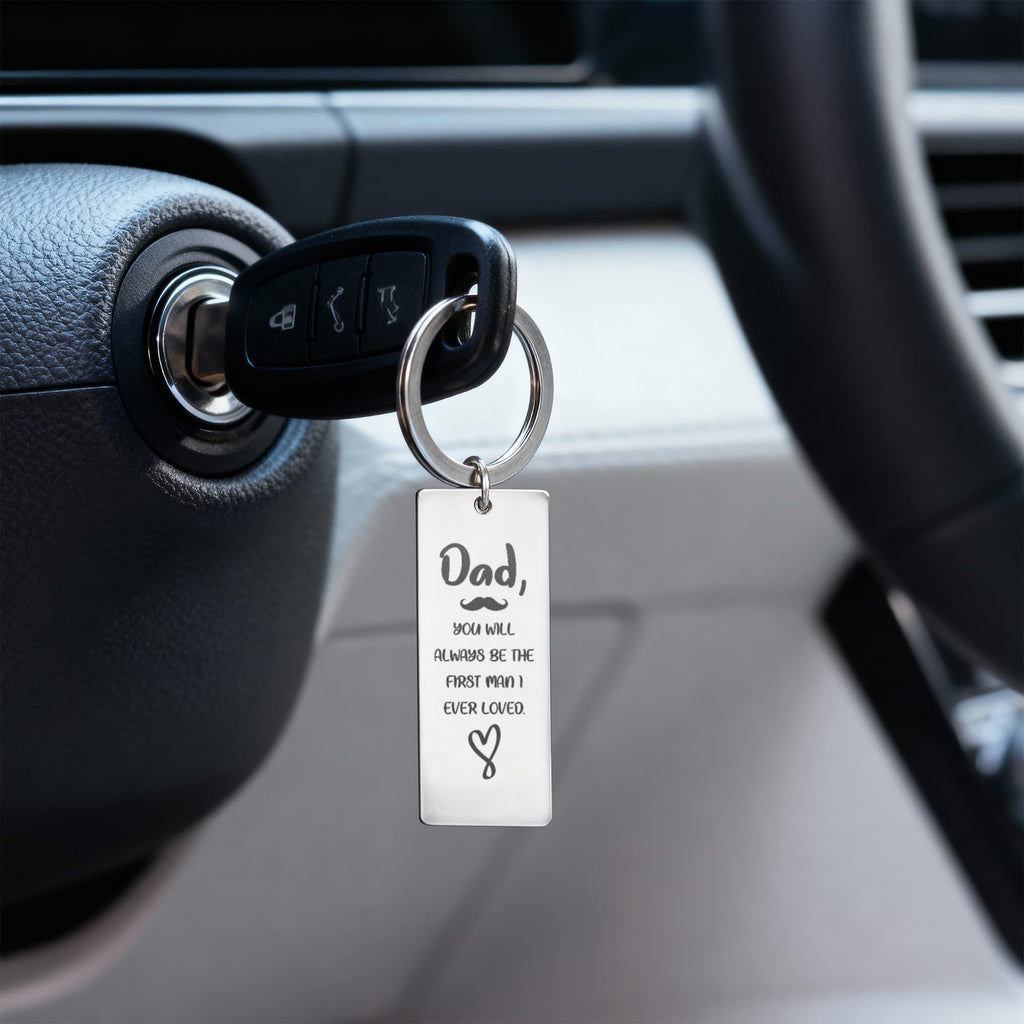 Dear Dad – You Will Always Be My King Engraved Keychain