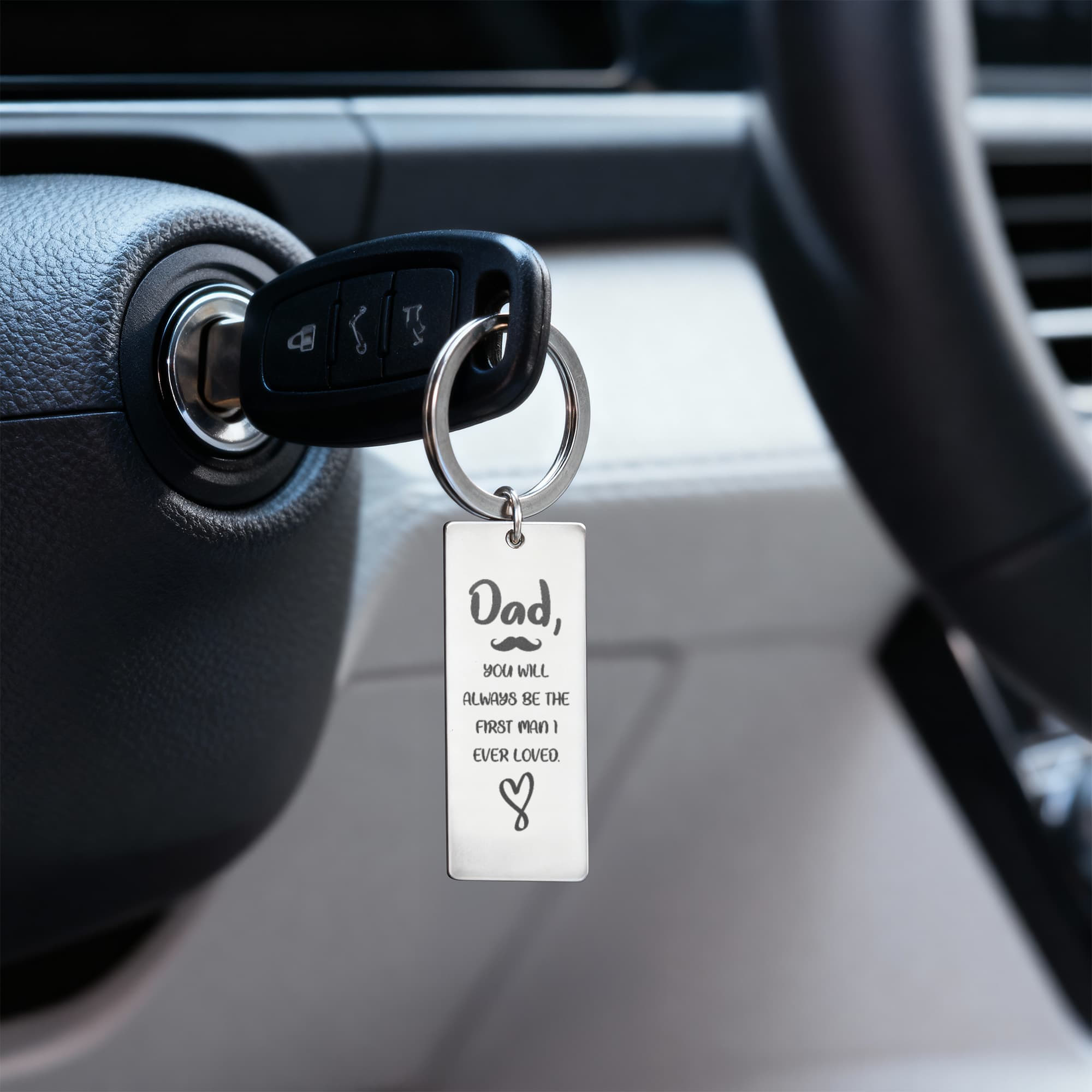 Dear Dad – You Will Always Be My King Engraved Keychain