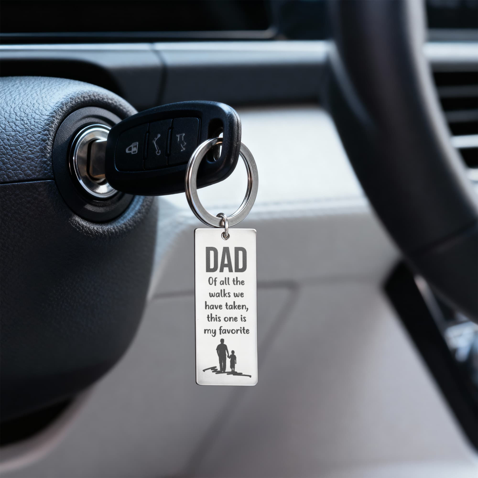 Dad – Of All the Walks We’ve Taken Engraved Keychain