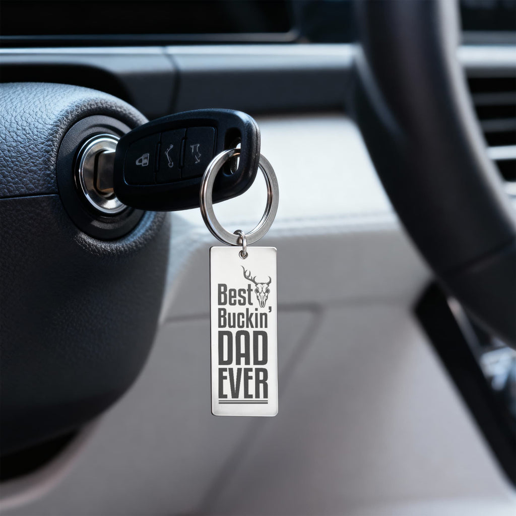 Best Buckin’ Dad Ever – Engraved Keychain
