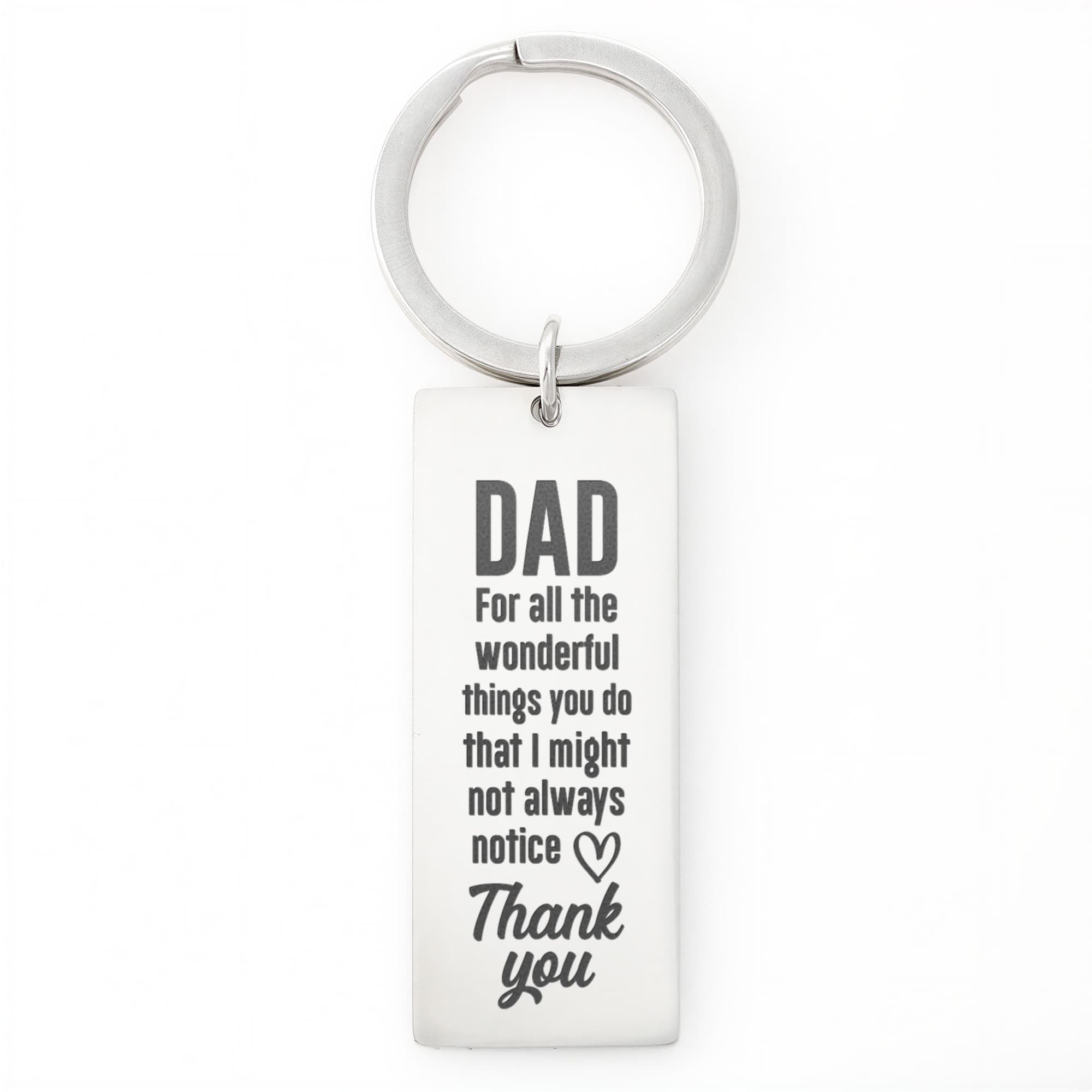 Dad – Thank You for All You Do Engraved Keychain