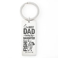 The Best Dad Teaches His Daughter How to Fish – Engraved Keychain