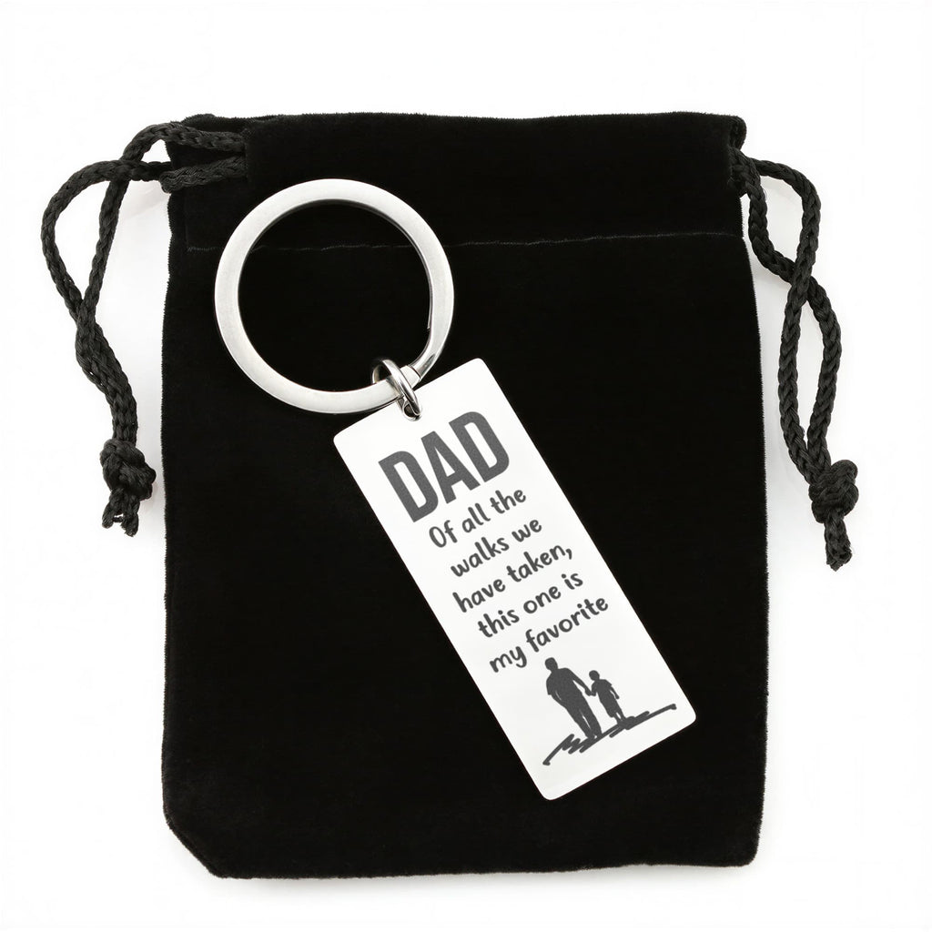 Dad – Of All the Walks We’ve Taken Engraved Keychain