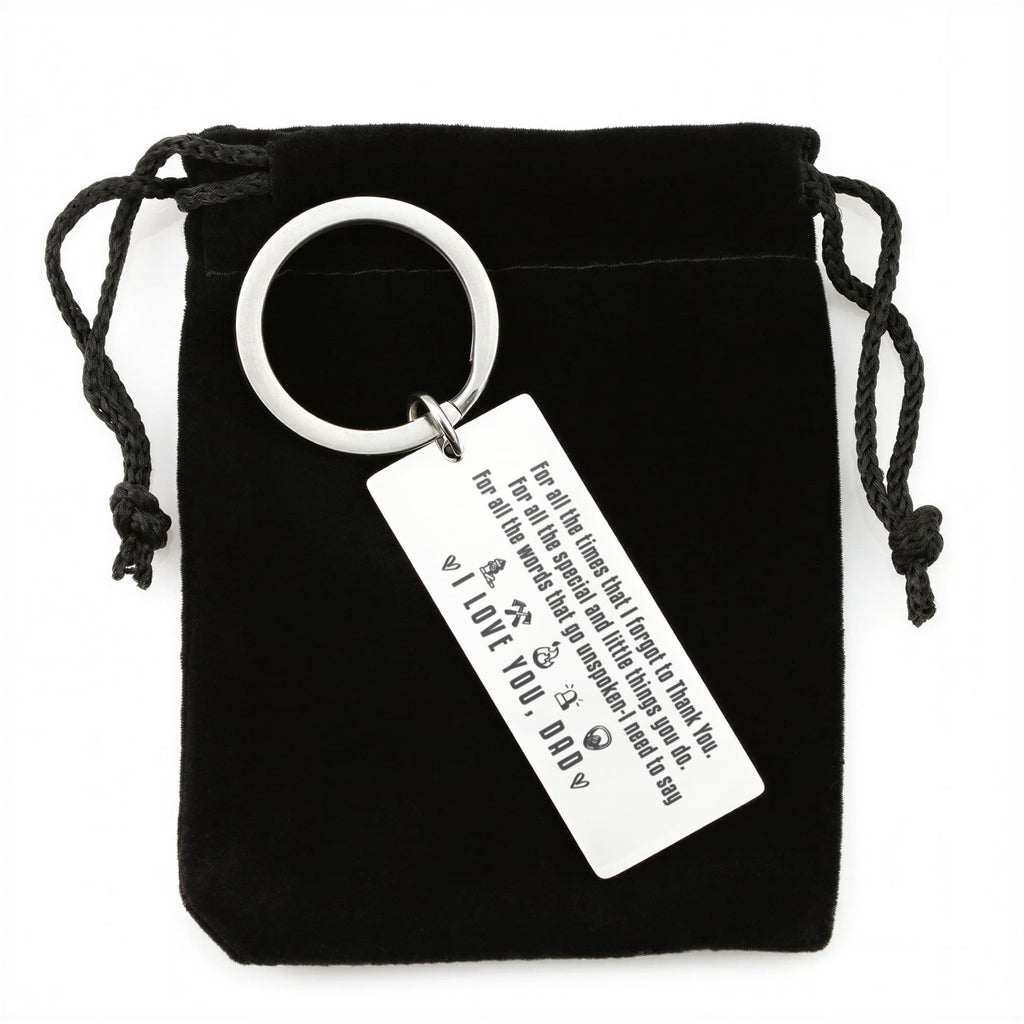I Love You Dad – Thank You Engraved Keychain