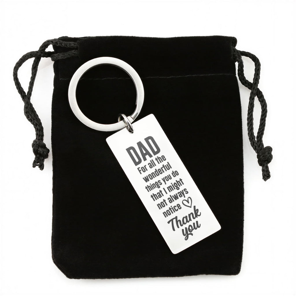 Dad – Thank You for All You Do Engraved Keychain