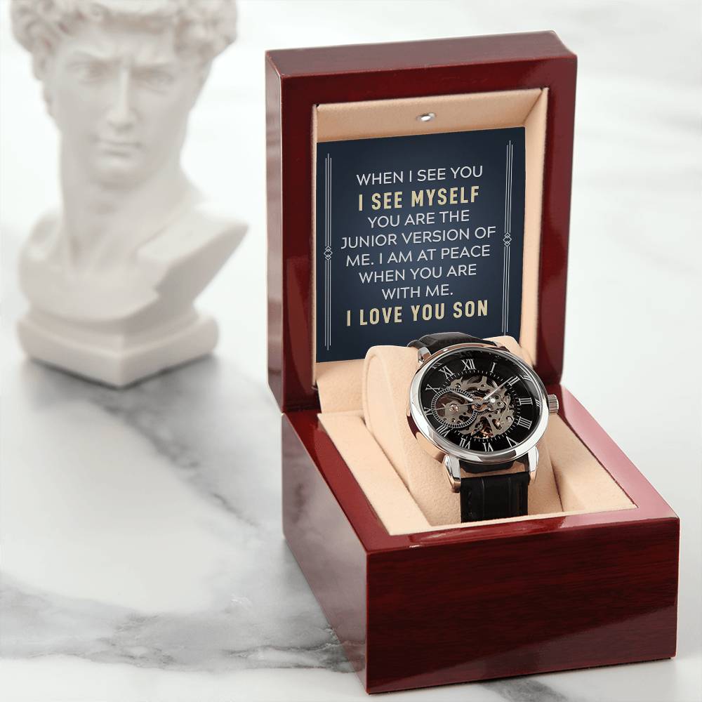 To My Son, When I See You I See Myself Openwork Watch
