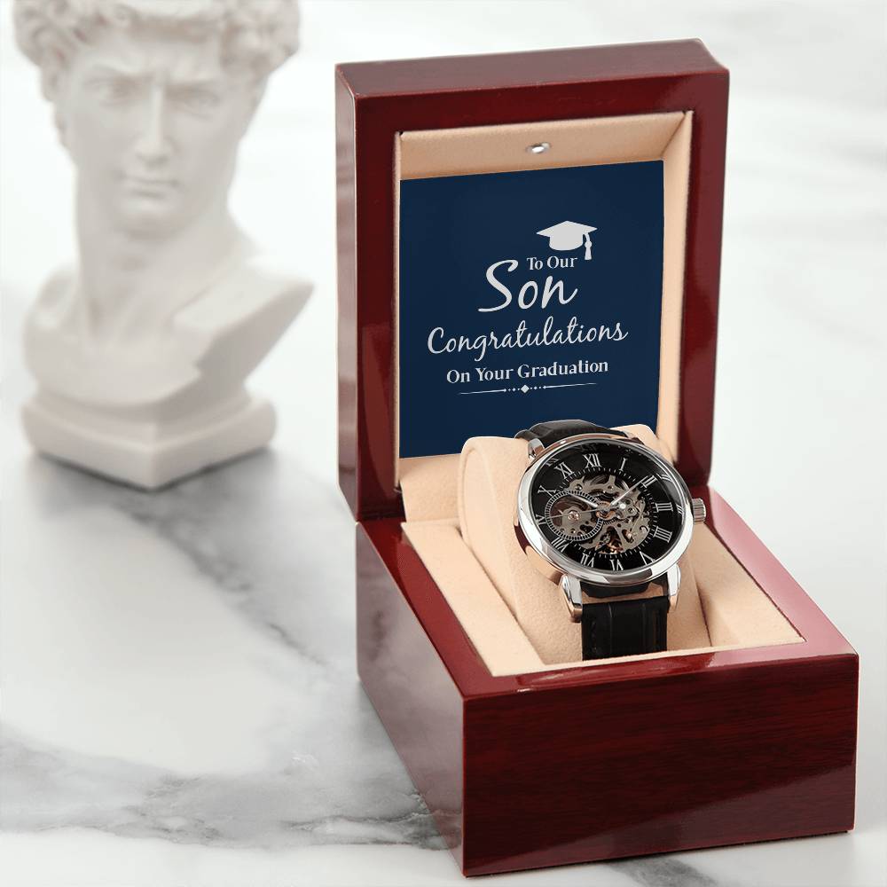 To My Son, Congratulations on Your Graduation Openwork Watch