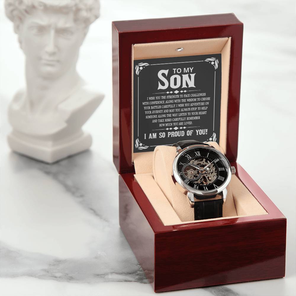 To My Son, I Am So Proud of You Openwork Watch