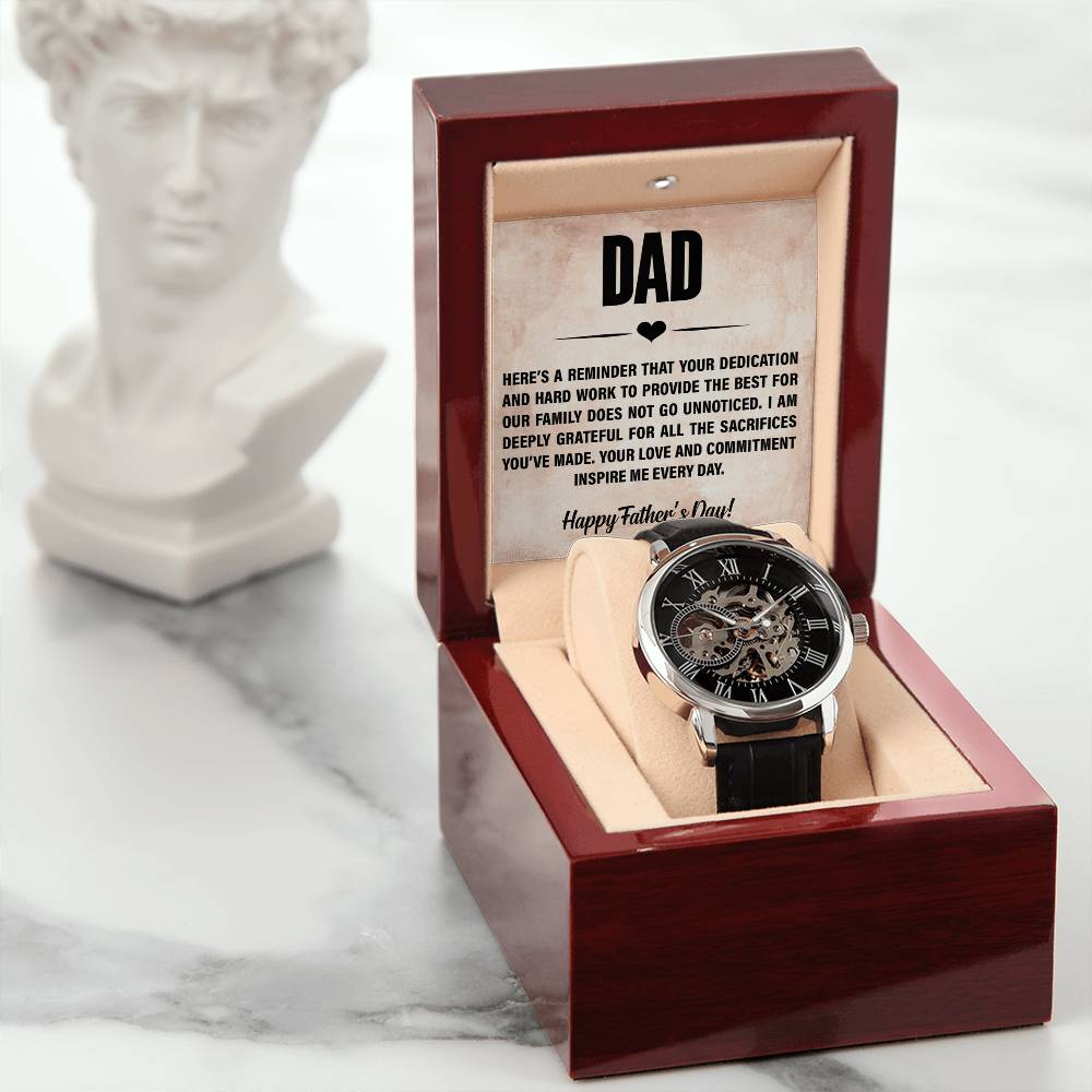Dad Your Dedication & Hard Work Inspire Me Openwork Watch