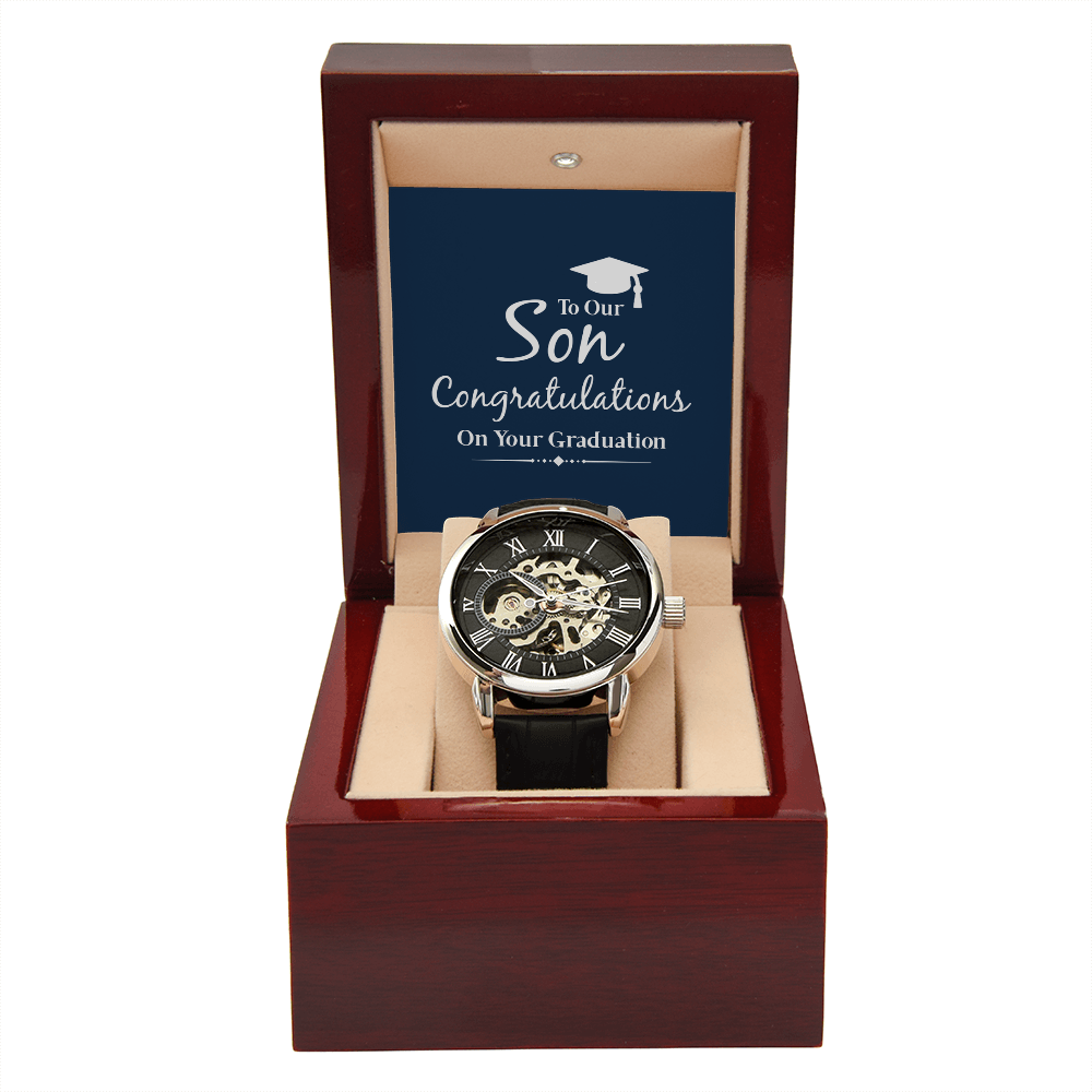 To My Son, Congratulations on Your Graduation Openwork Watch
