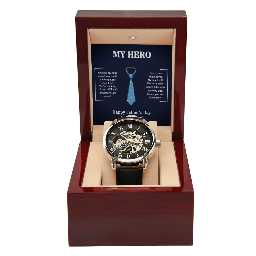 Dad, My Hero Happy Father’s Day Openwork Watch