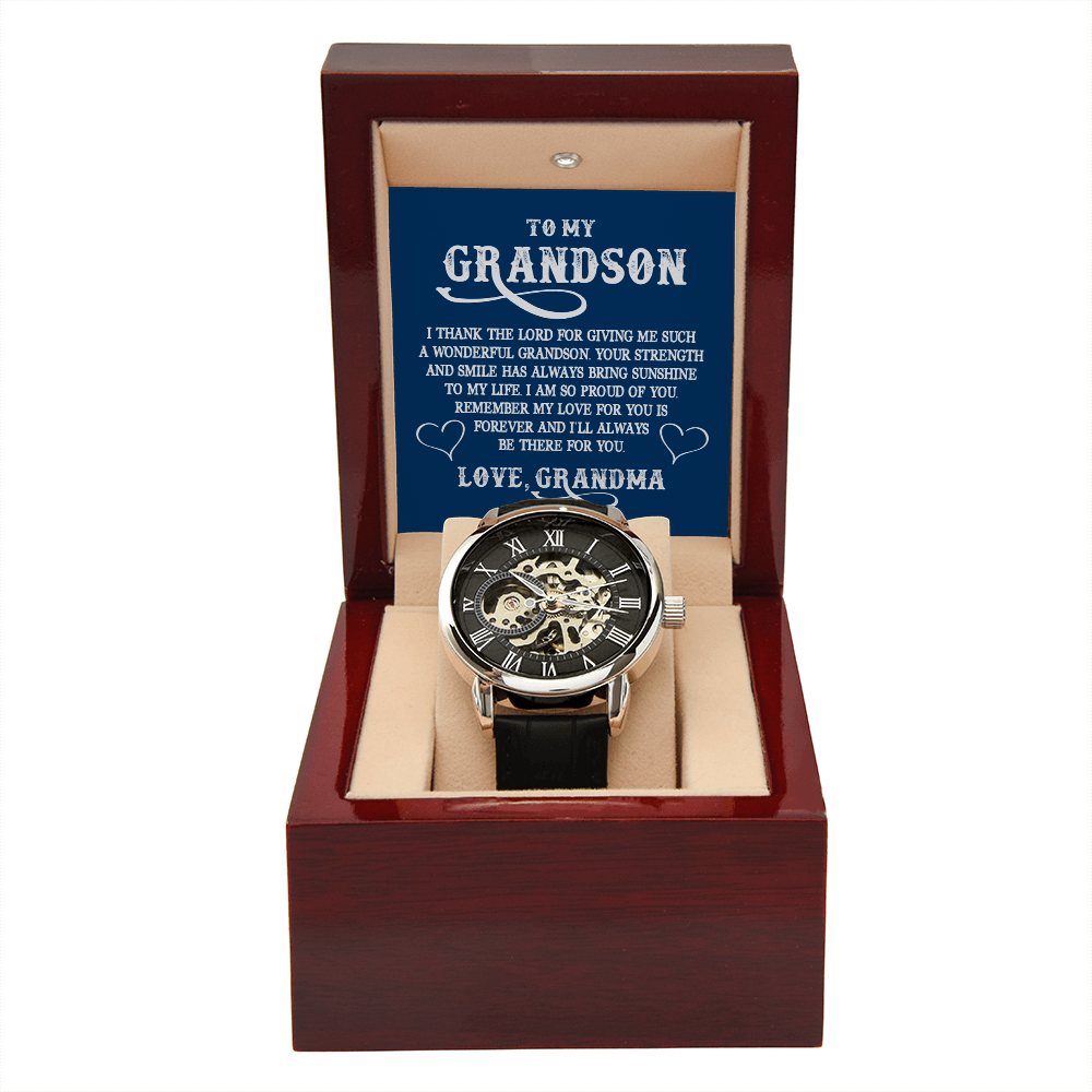 To My Grandson, Believe in Yourself Openwork Watch