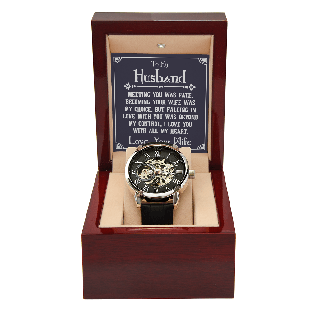 To My Husband, Meeting You Was Fate Openwork Watch