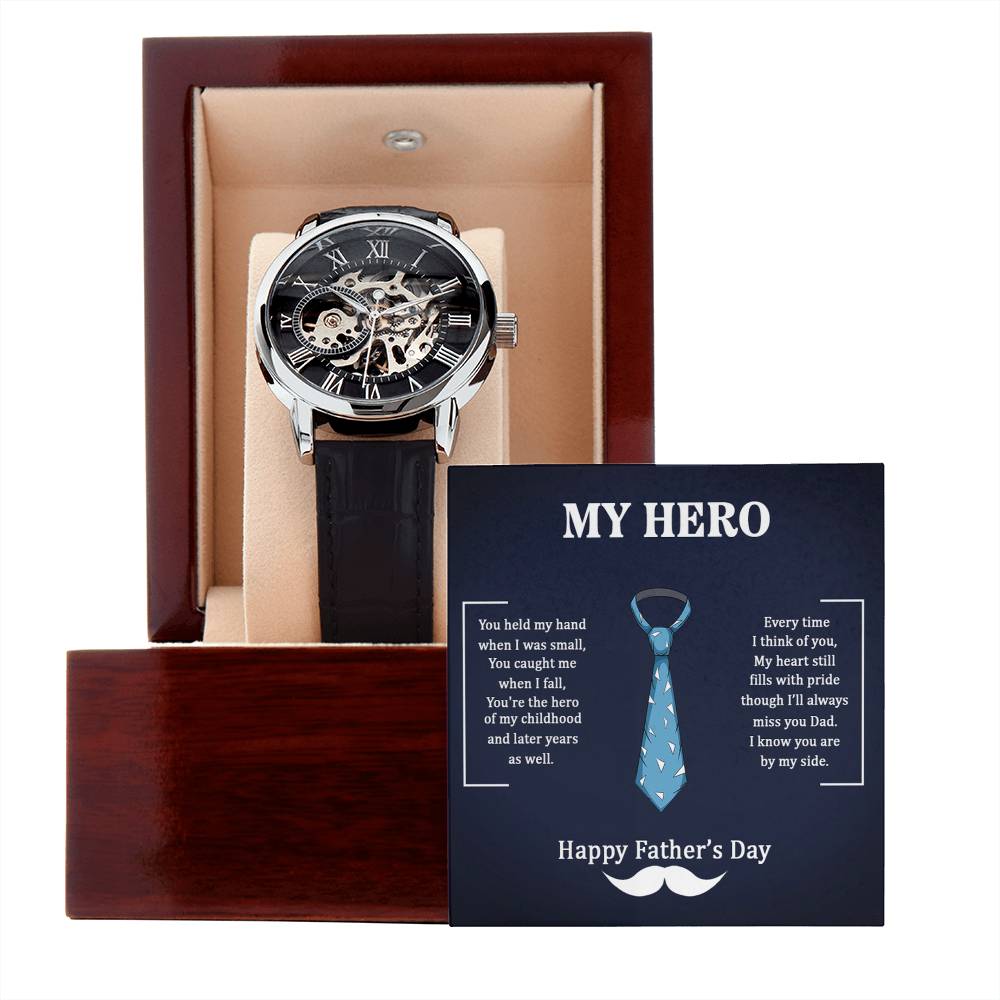 Dad, My Hero Happy Father’s Day Openwork Watch
