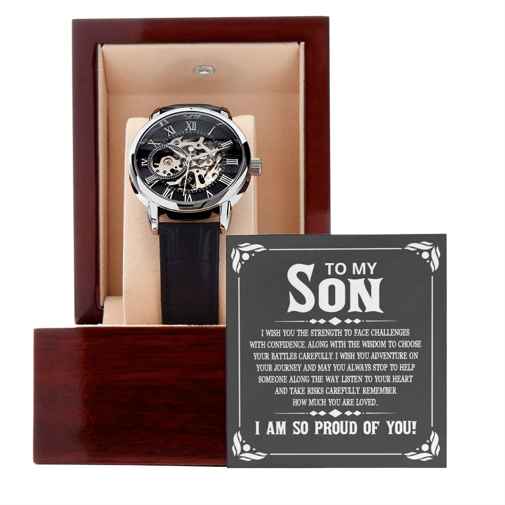 To My Son, I Am So Proud of You Openwork Watch