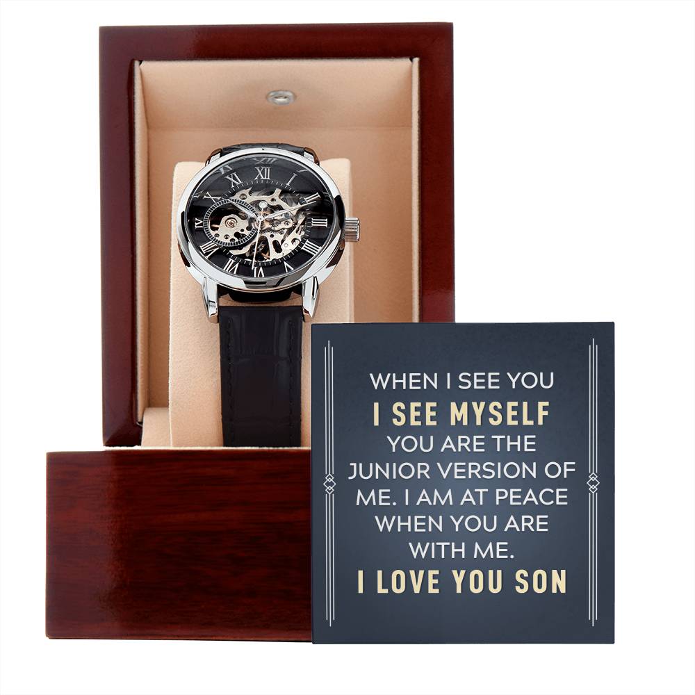 To My Son, When I See You I See Myself Openwork Watch