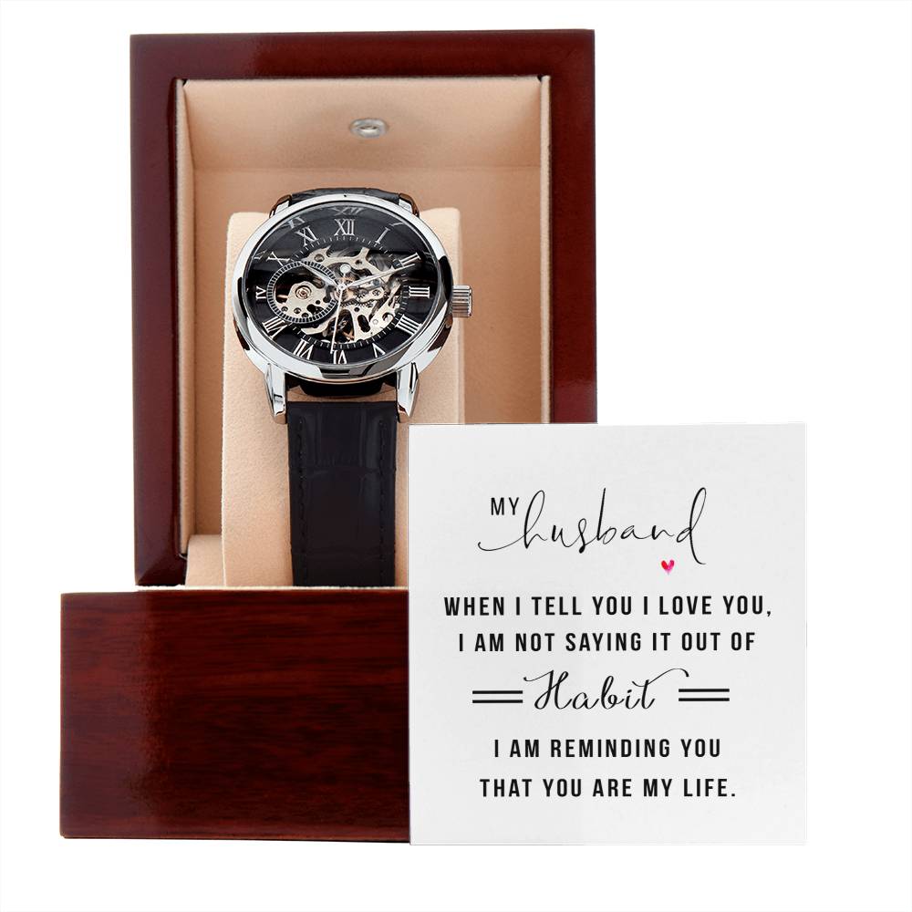 To My Husband, You Are My Life Openwork Watch