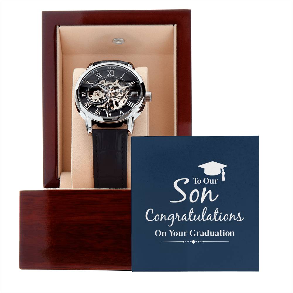 To My Son, Congratulations on Your Graduation Openwork Watch